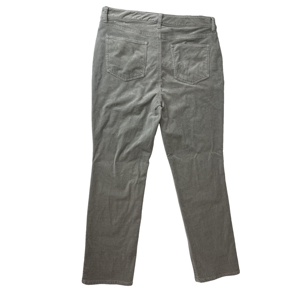 Talbots Gray Corduroy Straight Leg Pant Subtle Metallic Shimmer Classic Chic 12P